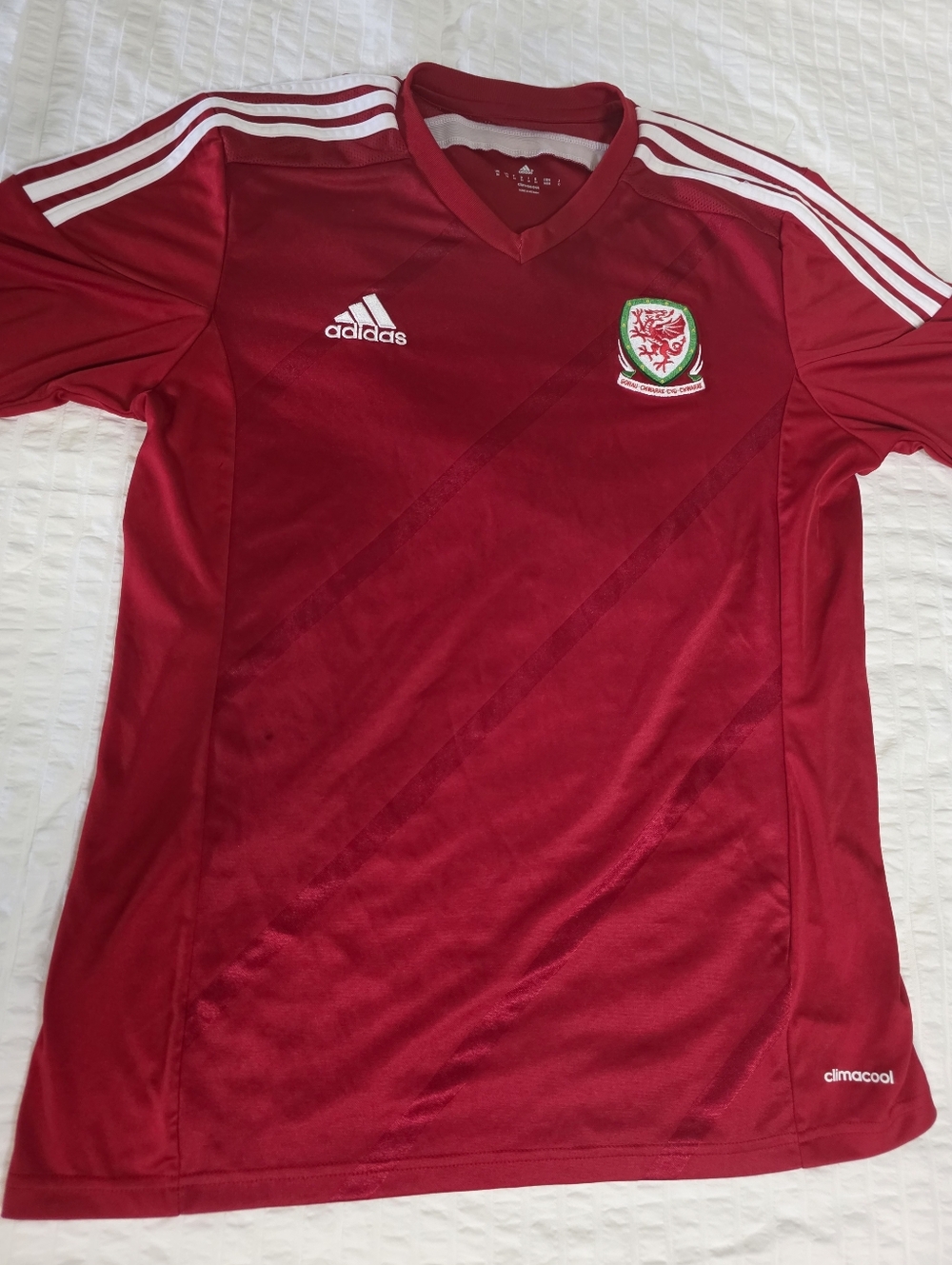 Adidas Men Soccer Jersey Medium Red And White